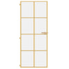 Vidaxl puerta interior estrecha 83x201.5 cm de vidrio endurecido y color de oro de aluminio