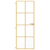 Vidaxl puerta interior estrecha 76x201.5 cm de vidrio endurecido y color de oro de aluminio