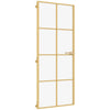 Vidaxl puerta interior estrecha 83x201.5 cm de vidrio endurecido y color de oro de aluminio