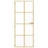 Vidaxl puerta interior estrecha 83x201.5 cm de vidrio endurecido y color de oro de aluminio