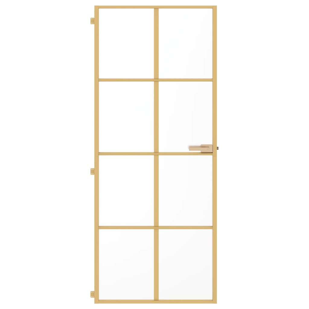 Vidaxl Porta interna stretta 83x201,5 cm in vetro temprato e colore in oro in alluminio