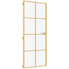 Vidaxl puerta interior estrecha 93x201.5 cm de vidrio endurecido y color de oro de aluminio