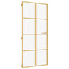 Vidaxl puerta interior estrecha 93x201.5 cm de vidrio endurecido y color de oro de aluminio