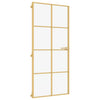 Vidaxl puerta interior estrecha 93x201.5 cm de vidrio endurecido y color de oro de aluminio