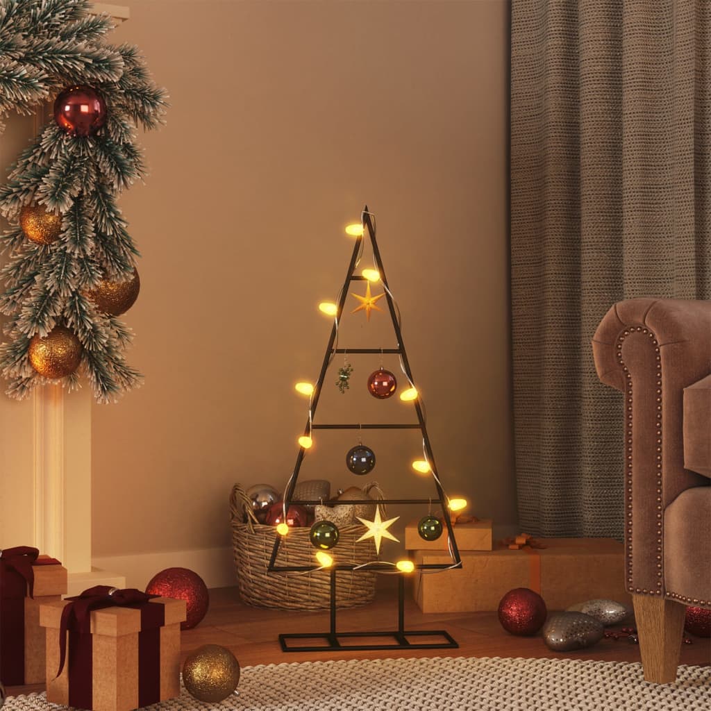 VidaXL Decorazione natalizia Albero di Natale 60 cm in metallo nero
