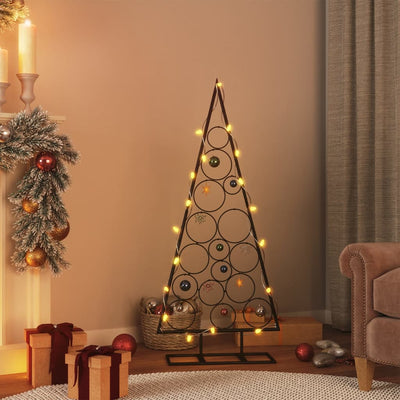 VidaXL Decorazione natalizia Albero di Natale 125 cm in metallo nero
