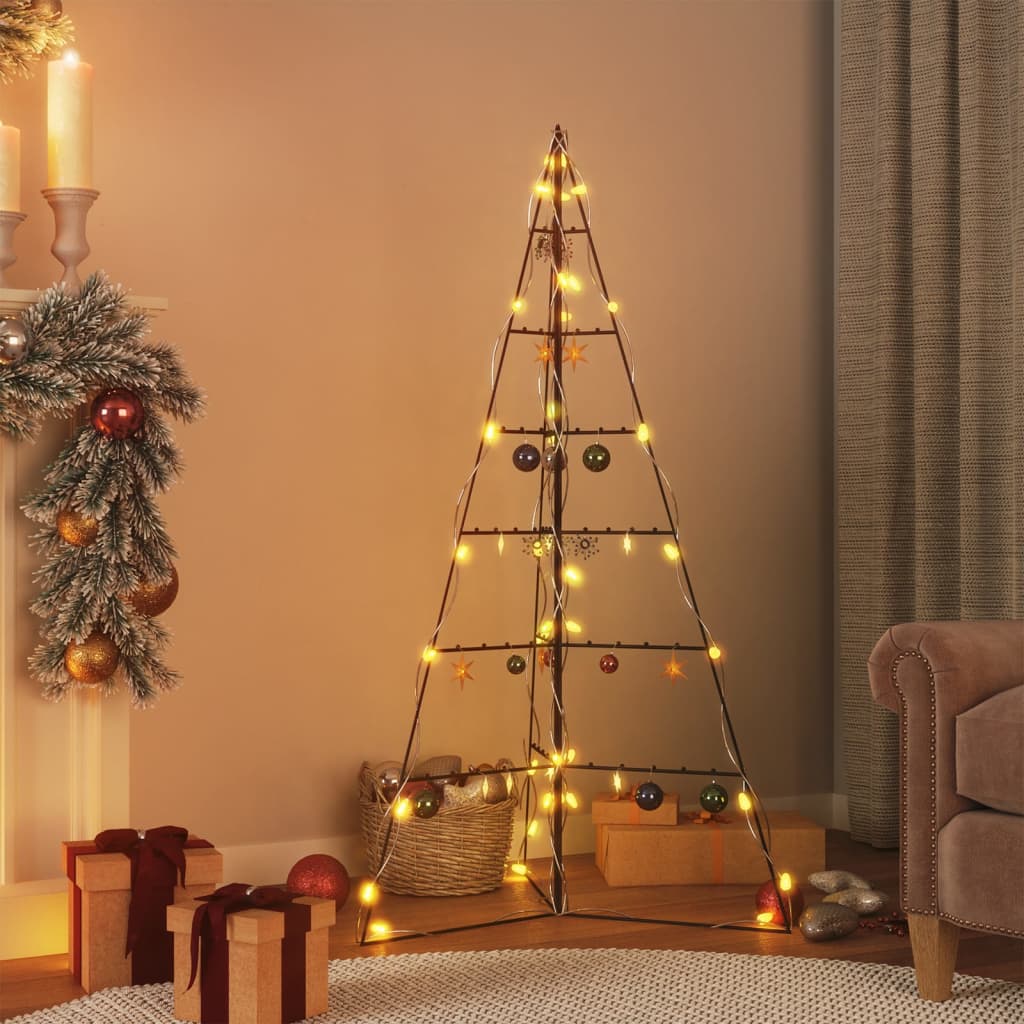 VidaXL Decorazione natalizia Albero di Natale 140 cm in metallo nero