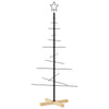 Vidaxl Decoración de Navidad Árbol de Navidad con base de madera 120 cm de metal negro