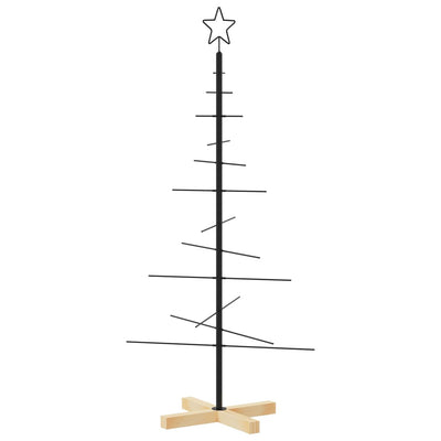 Vidaxl Decorazione natalizia albero di Natale con base in legno 120 cm di metallo nero
