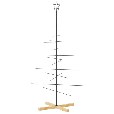 VidaXL Decorazione natalizia Albero di Natale con base in legno 150 cm in metallo nero
