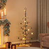 Vidaxl kerstdecoratie kerstboom met houten basis 150 cm metaal zwart