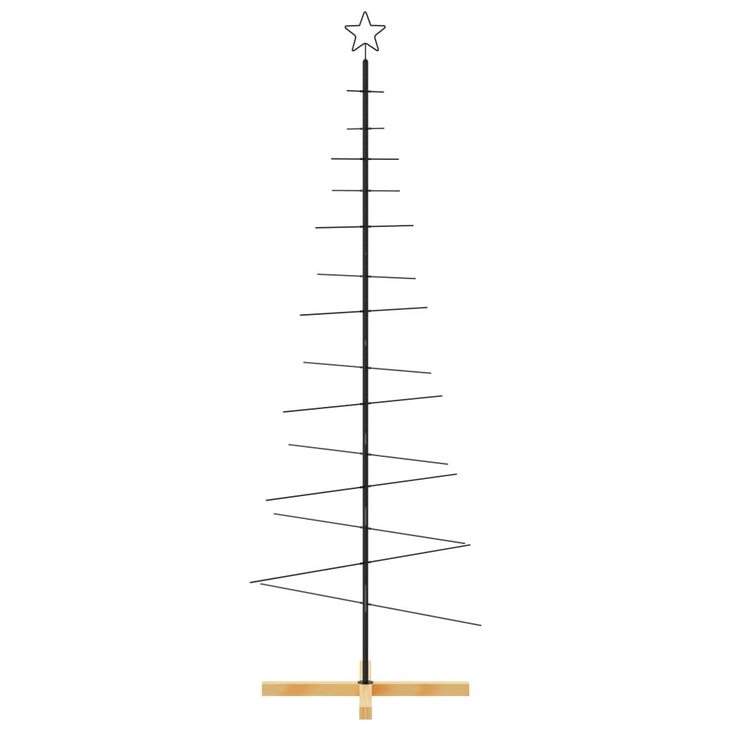 Vidaxx Decoración navideña Árbol de Navidad con base de madera 180 cm metal negro