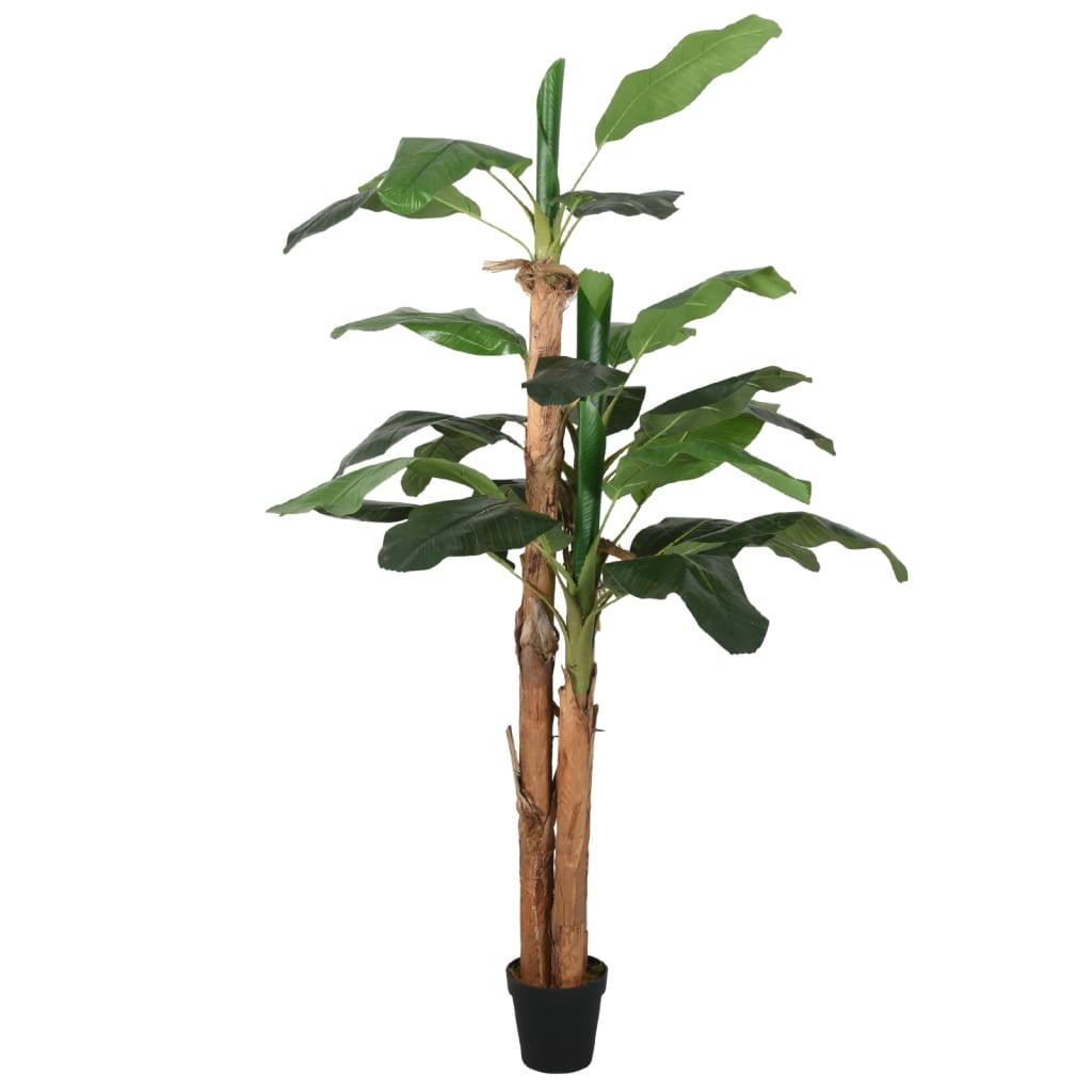 VidaXL planta artificial plátano 22 hojas 200 cm verde