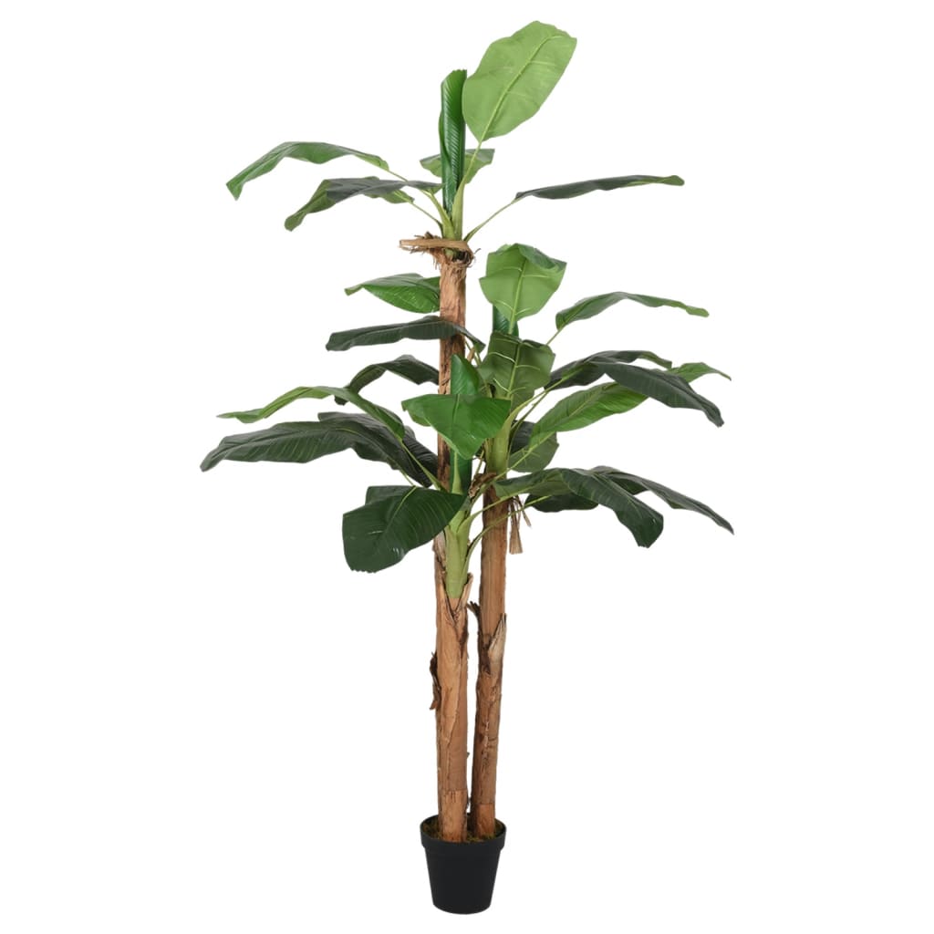 VidaXL planta artificial plátano 22 hojas 200 cm verde