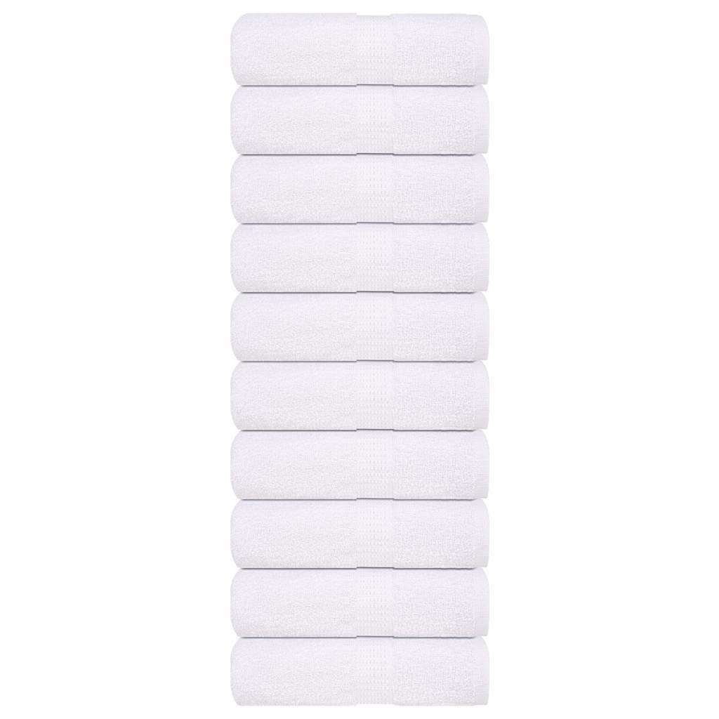 Toallitas de jabón de Vidaxl 10 st 30x30 cm 360 g m² 100% de algodón blanco