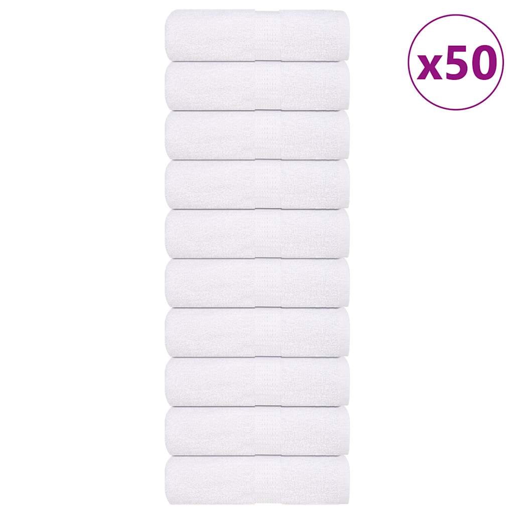 Toallitas de jabón Vidaxl 50 ST 30x30 cm 360 g m² 100% de algodón blanco