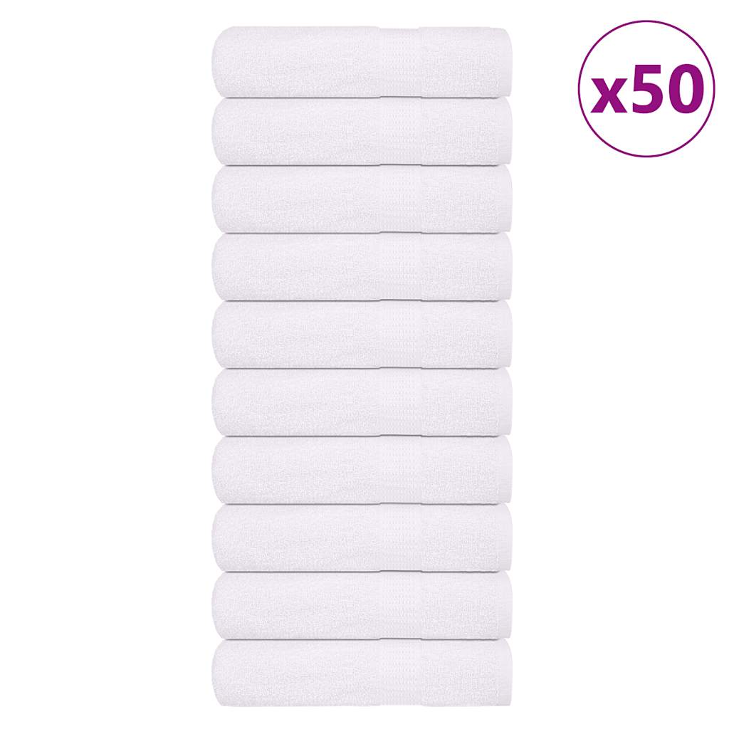 Asciugamani Vidaxl 50 ST 50x100 cm 360 g m² 100% di cotone bianco