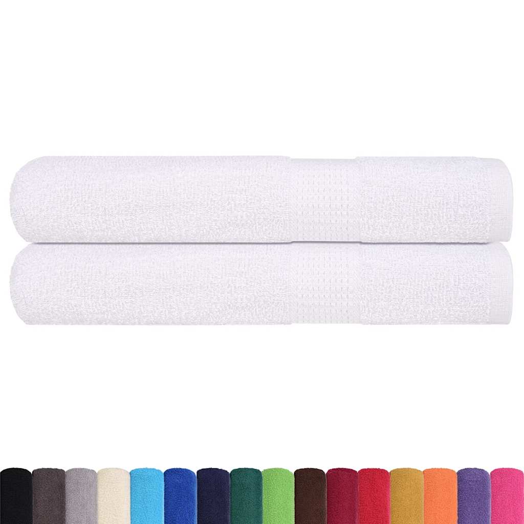 Asciugamani vidaxl 2 pezzi 100x200 cm 360 g m² 100% di cotone bianco