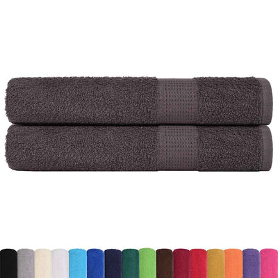 Toallas Vidaxl 2 st 100x200cm 360 g m² 100% de antracita de algodón