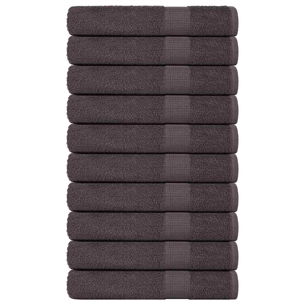 Asciugamani Vidaxl 10 ST 100x200cm 360G m² 100% Cotton Anthracite colorato