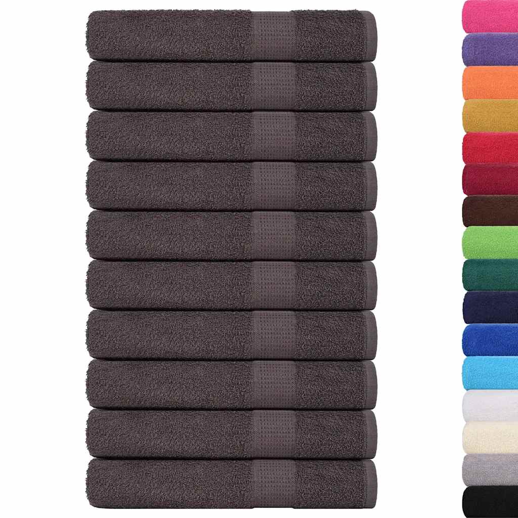 Asciugamani Vidaxl 10 ST 100x200cm 360G m² 100% Cotton Anthracite colorato