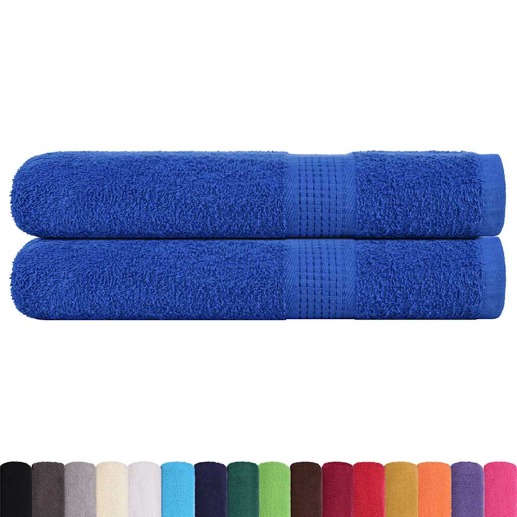 Asciugamani vidaxl 2 pezzi 100x200 cm 360 g m² 100% blu cotone