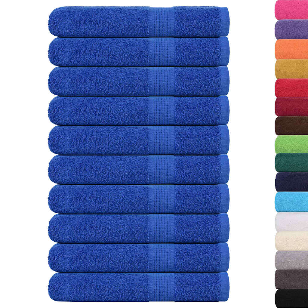 Asciugamani Vidaxl 10 pezzi 100x200 cm 360 g m² 100% blu cotone