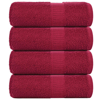 Toallitas de jabón Vidaxl 4 PCS 30x30 cm 360 g m² 100% Algodón Borgoña Rojo