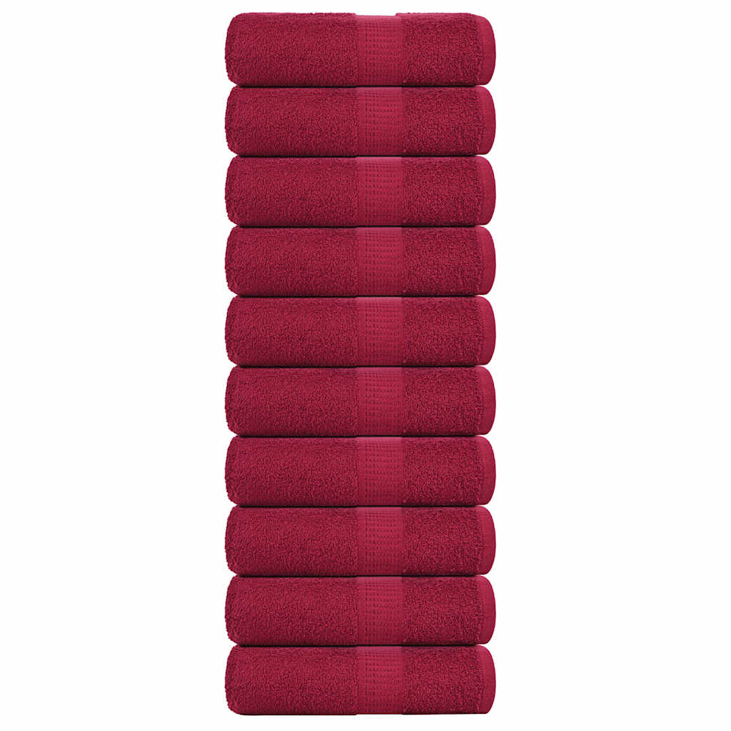 Toallitas de jabón de Vidaxl 10 st 30x30 cm 360 g m² 100% algodón de algodón rojo