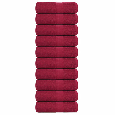 Toallitas de jabón de Vidaxl 10 st 30x30 cm 360 g m² 100% algodón de algodón rojo