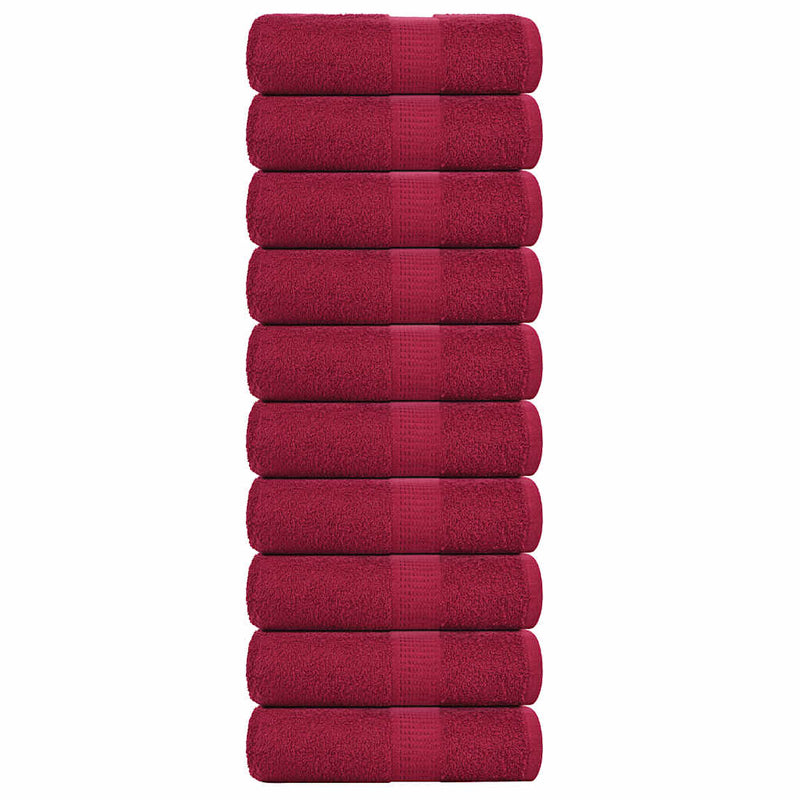 VIDAXL SALATURA DI SPAINE 10 ST 30x30 cm 360 g m² 100% di cotone Borgogna rosso
