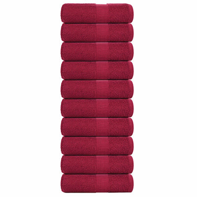 VIDAXL SALATURA DI SPAINE 10 ST 30x30 cm 360 g m² 100% di cotone Borgogna rosso