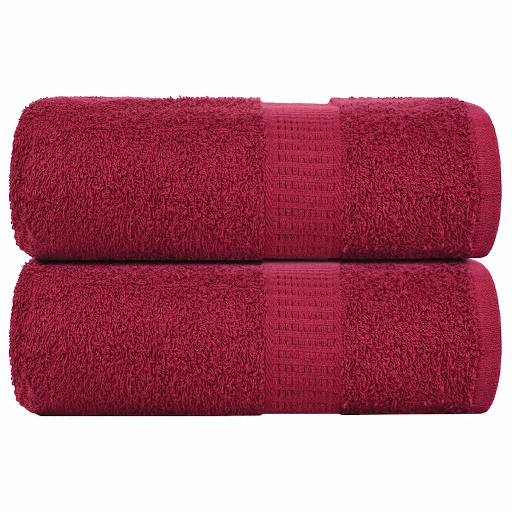 Vidaxl Guest Wipes 2 PCS 30x50 cm 360 g m² 100% Cotone Burgundy Red