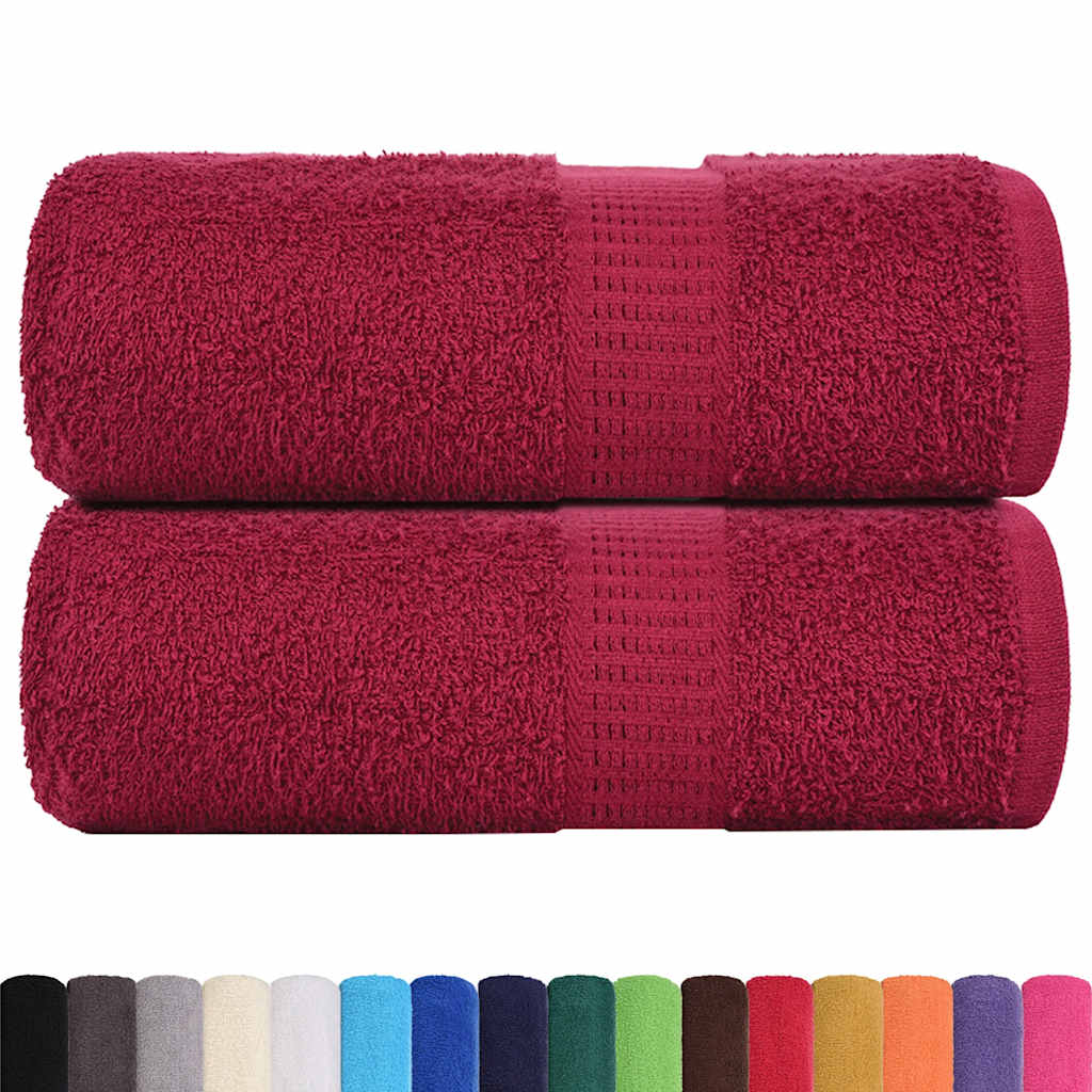 Vidaxl Guest Wipes 2 PCS 30x50 cm 360 g m² 100% Cotone Burgundy Red