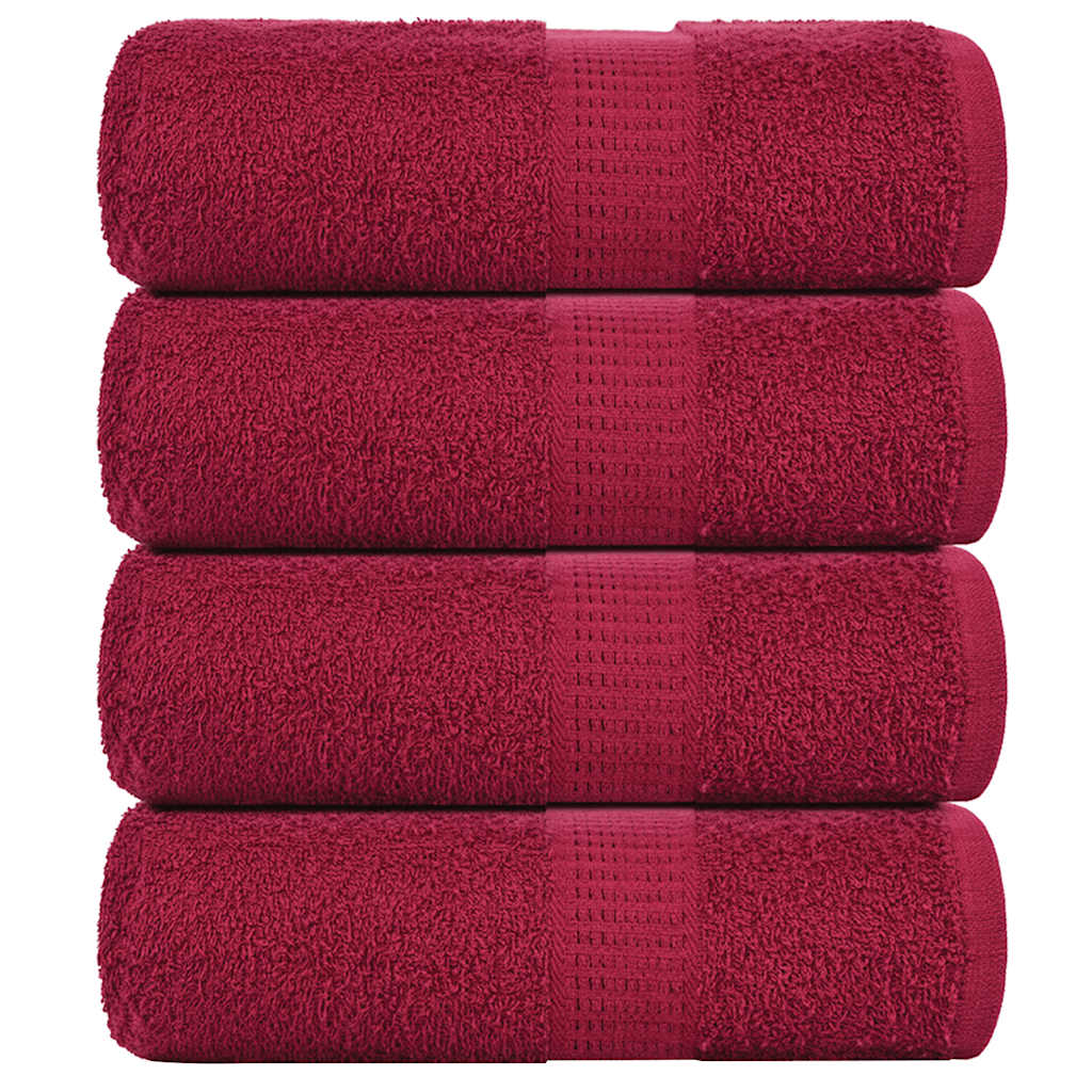 Vidaxl Guest Wipes 4 PCS 30x50 cm 360 g m² 100% Cotone Burgundy Red