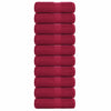 Toallitas invitadas de Vidaxl 10 pcs 30x50 cm 360 g m² 100% algodón de algodón rojo