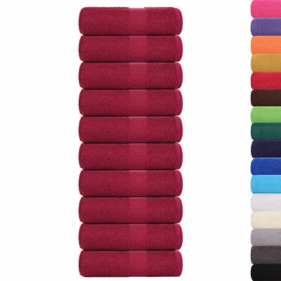 Vidaxl Guest Wipes 10 PCS 30x50 cm 360 g m² 100% Cotone Burgundy Red