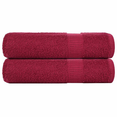 Toallas Vidaxl 2 st 50x100 cm 360 g m² 100% de algodón Borgoña Rojo