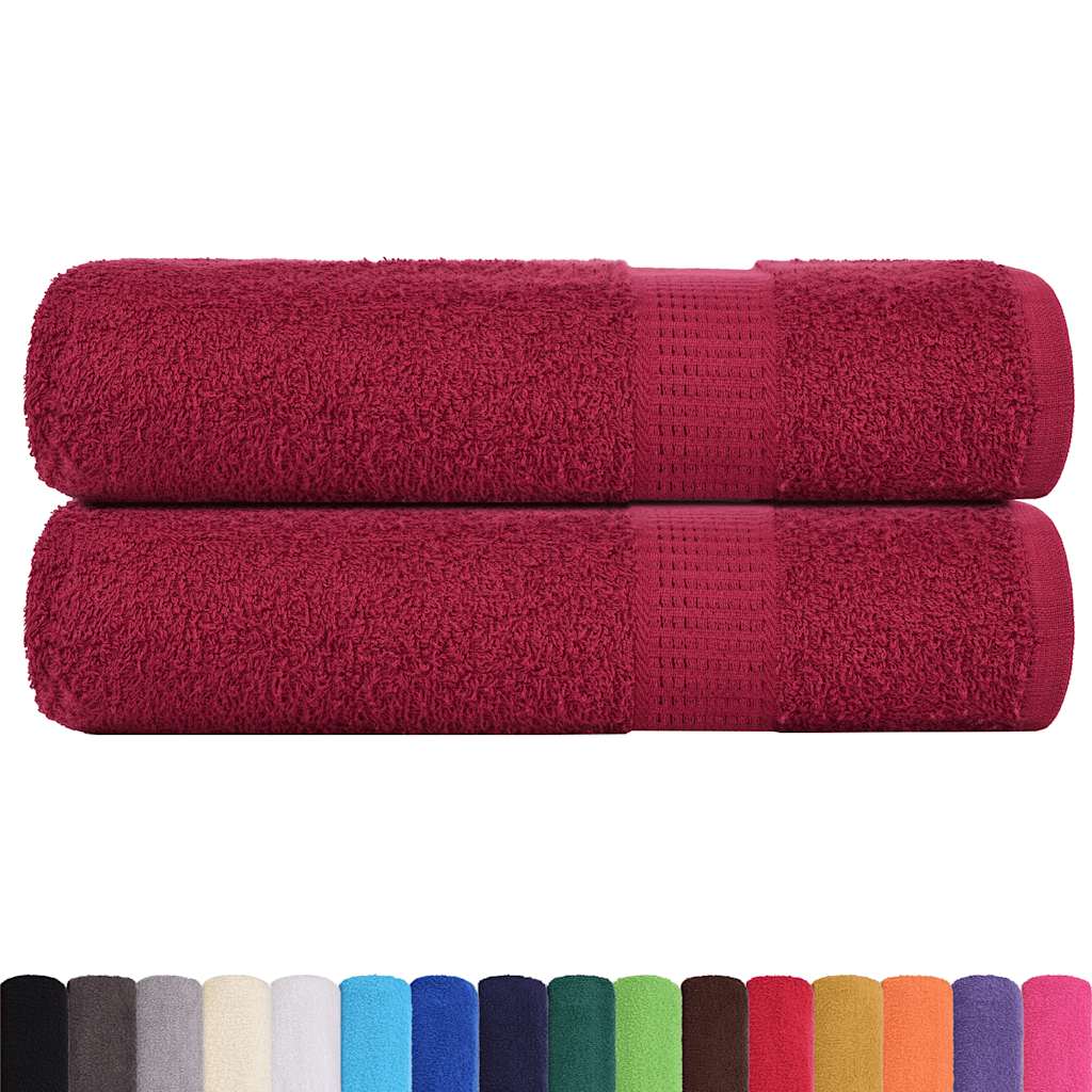 Asciugamani Vidaxl 2 ST 50x100 cm 360 g m² 100% di cotone borgogna rosso