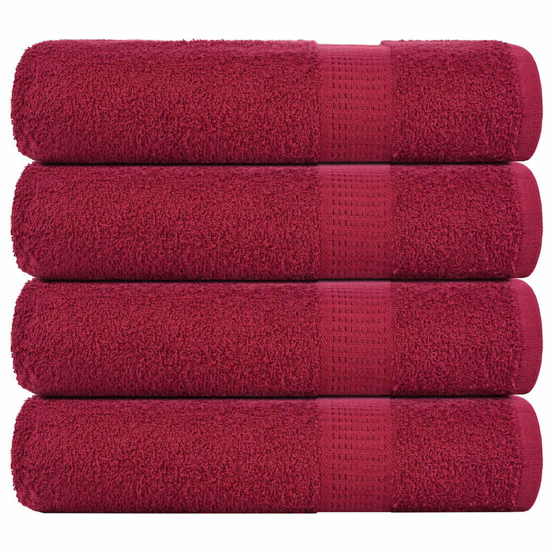 Asciugamani Vidaxl 4 ST 50x100 cm 360 g m² 100% di cotone borgogna rosso