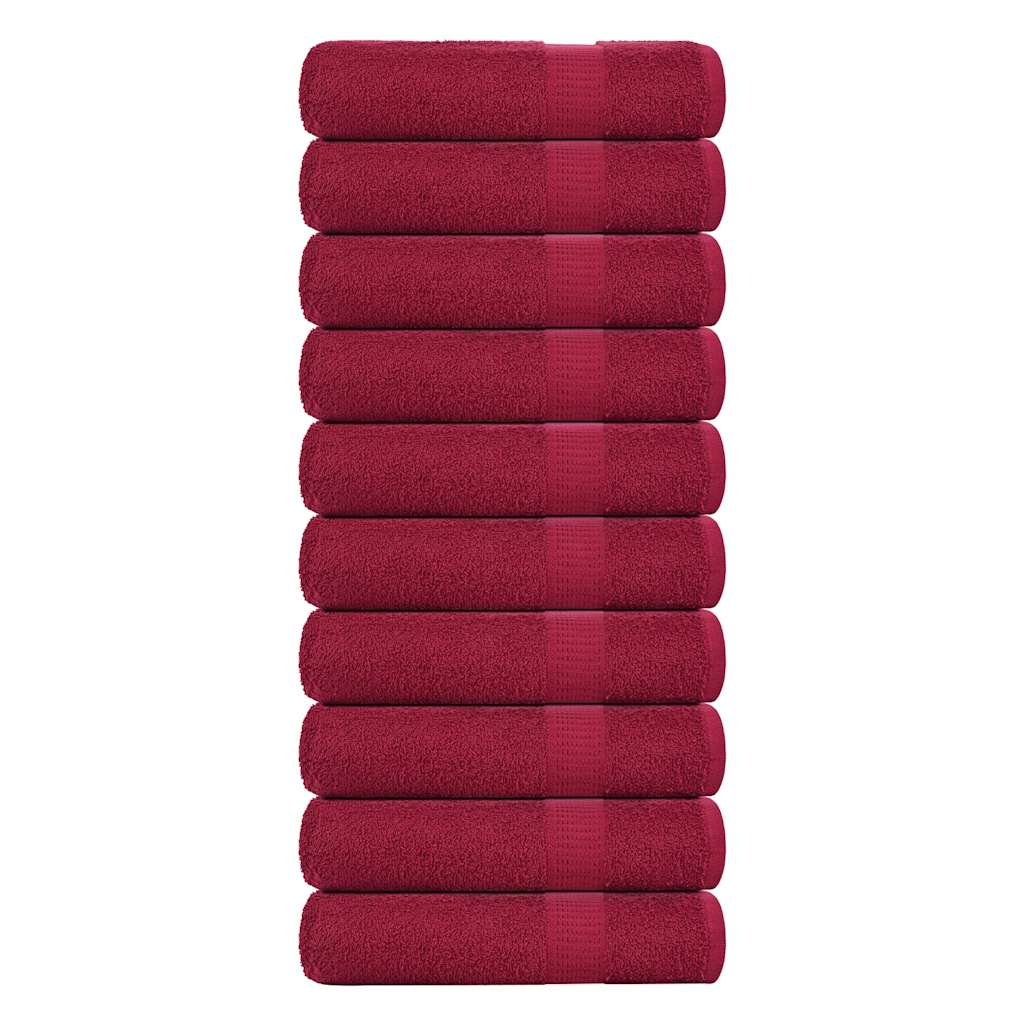 Toallas Vidaxl 10 st 50x100 cm 360 g m² 100% algodón de algodón rojo