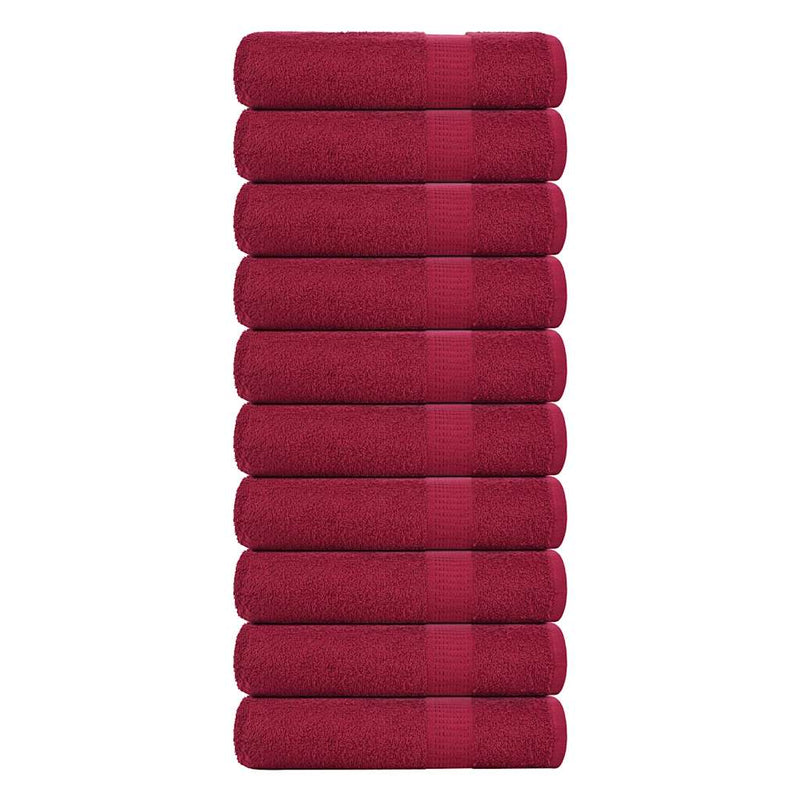 Asciugamani Vidaxl 10 ST 50x100 cm 360 g m² 100% di cotone borgogna rosso