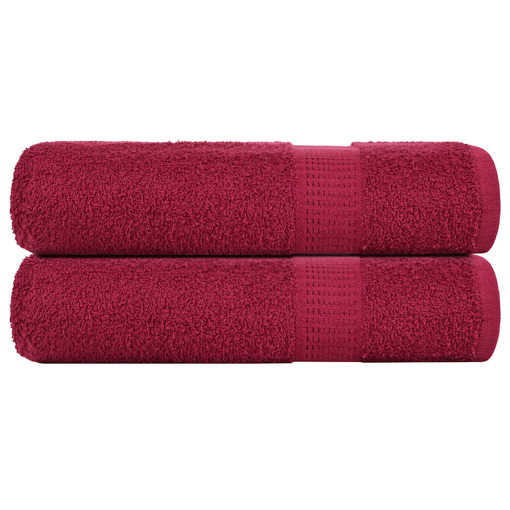 Toallas de ducha Vidaxl 2 st 70x140cm 360g m² 100% algodón de algodón rojo