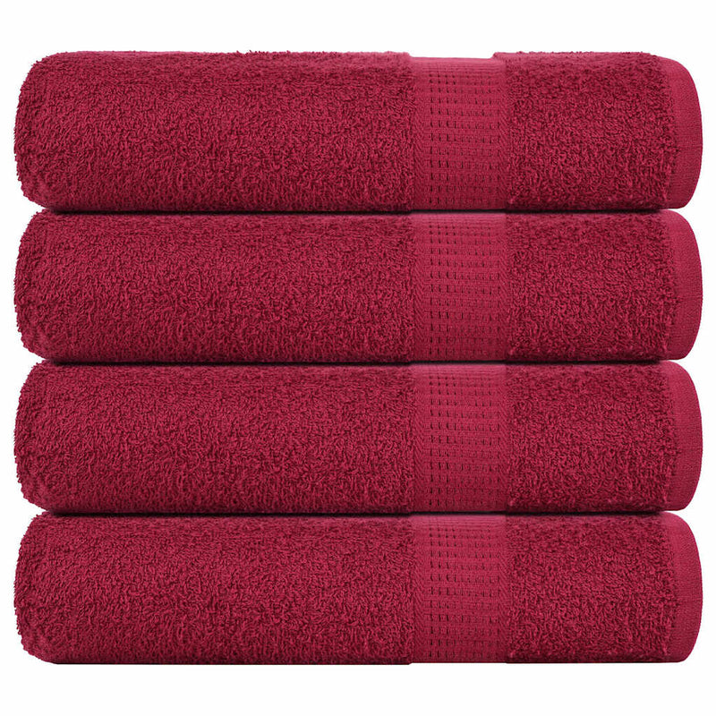 Vidaxl Asciugamani per doccia 4 ST 70x140 cm 360 g m² 100% di cotone Borgogna rosso