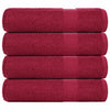 Vidaxl Asciugamani per doccia 4 ST 70x140 cm 360 g m² 100% di cotone Borgogna rosso