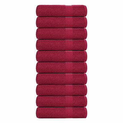 Toallas de ducha Vidaxl 10º 70x140cm 360g m² 100% Algodón Borgoña Rojo