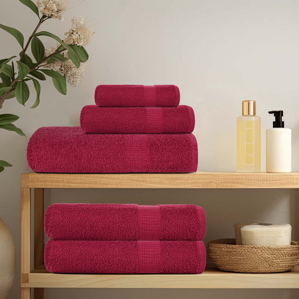 Vidaxl Asciugamani per doccia 10st 70x140 cm 360 g m² 100% di cotone Borgogna rosso