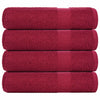 Asciugamani da bagno Vidaxl 4 pezzi 100x150 cm 360 g m² 100% di cotone borgogna rosso