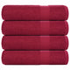 Asciugamani da bagno Vidaxl 4 pezzi 100x150 cm 360 g m² 100% di cotone borgogna rosso