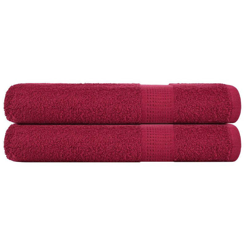 Vidaxl sauna asciugamani 2 ST 80x200 cm 360 g m² 100% di cotone borgogna rosso